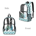 thumbnail image 2 of SEANATIVE Kids See Through Backpack for Children Clear Bag Transparent School Bookbag PVC Daypack Security Check Clear Bookbag for Preschool Elementary, Fish Coral Seashell Blue, 2 of 7
