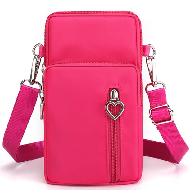 JANKS Bolso bandolera pequeño para mujer - Mini monederos para teléfono con correa cruzada y billetera - Bolso de nailon para brazo