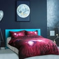 thumbnail image 3 of PiccoCasa 3 Piece Galaxy Queen Bedding Quilt Duvet Cover Set Red, 3 of 7