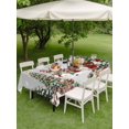 thumbnail image 3 of Outdoor Tablecloth with Umbrella Hole and Zipper, Grey Christmas Snowman Rectangle Table Cloth 60x102 Inch Waterproof Tablecloth, Xmas Tree Snowflake Botanical Picnic Table Cover for Patio Camping, 3 of 7