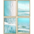 thumbnail image 2 of PixonSign Frameless Wall Art Vibrant Blue Tropical Island Ocean Prints, Set of 4 Wave Beach Shore Wall Decor Arts, Wall Décor, Adhesive Canvas Poster, Modern Home Artwork - 8"x10", 2 of 5
