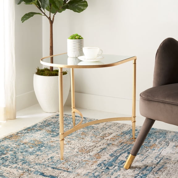 Safavieh Nevin Iron and Mirror Accent Table in Gold