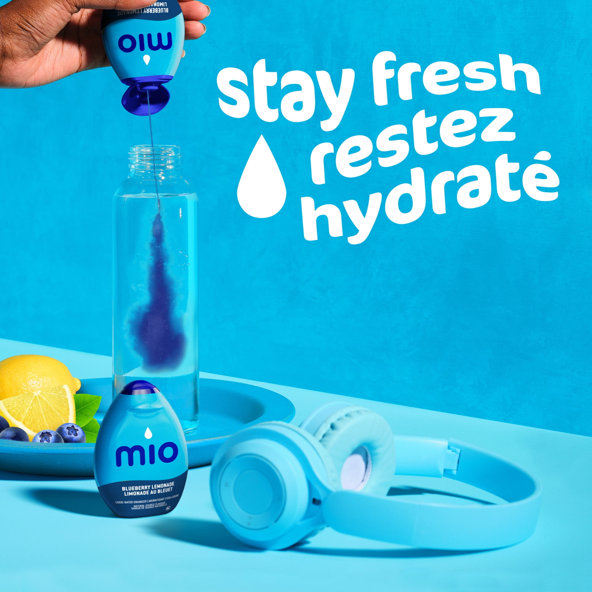 Aromatisant D'Eau Liquide Bleuets-Limonade, Bouteille