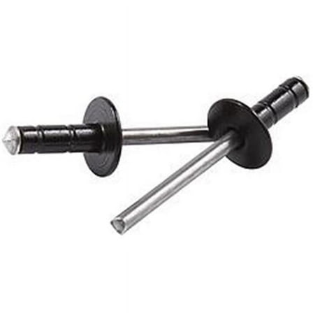 Allstar Performance ALL18071 Rivet - 1/2 in Head - 3/16 in Aluminum Mandrel - 1/16-3/8 in Grip Range - Aluminum - Black Paint - Set of 250