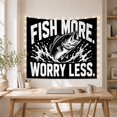 thumbnail image 5 of Fish More Worry Less Bass Tapestry Wall Hanging, 5 of 7