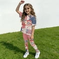 thumbnail image 4 of CCRFTGI 4th of july Outfits for Child Girls 10-12 Patriotic 2 Piece Outfits American Flag Stars Striped Short Sleeve T-Shirts and Elastic Waist Pants Freedom Clothing Sets Red 9-10 Years, 4 of 5