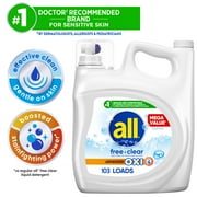 all Free Clear Liquid Laundry Detergent, Oxi, 184.5oz, 103 Loads