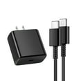 thumbnail image 1 of Bloque de carga y cable 45W Negro Tipo C Cargador de teléfono de carga ultrarrápida para Samsung S22Ultra US PLug, 1 of 8