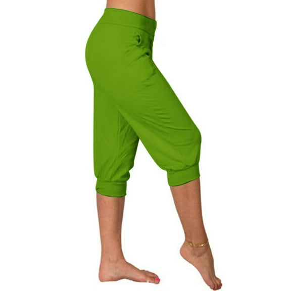 Blmnix Straight Leg Sweatpants for Women Pleated Capri Pants Athletic Pants Sweatpants Skinny Slim-Leg Green 7/8th High Womens Pants Trendy,XXXL
