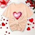 thumbnail image 2 of Jsaierl Women's Valentines Day Shirts Sweet Love Heart Graphic Tees Work Short Sleeve Blouse Crewneck Dressy Casual T-shirt Tops Valentines Day Gifts, 2 of 6