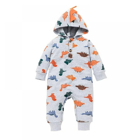 

Infant Baby Girls Boys Romper Lovely Cartoon Dinosaur Cotton Hooded Jumpsuit Outfits Baby Bodysuit Newborn Clothes Outfits 3-24M