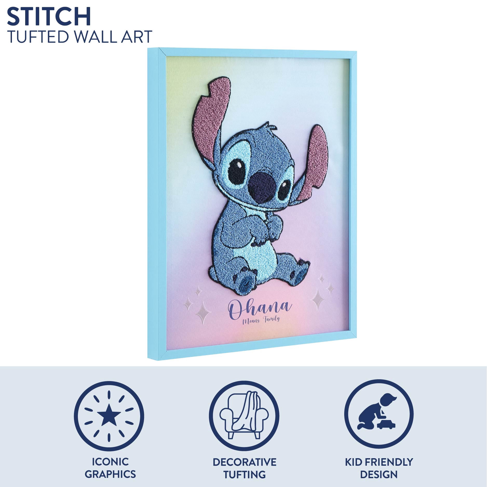 Disney Stitch Tufted Wall Décor for Kids Room, 16" x 20"