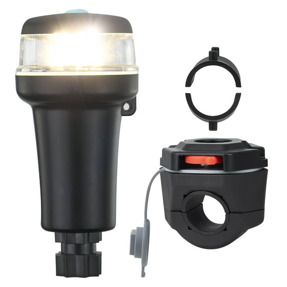 Pactrade Marine Navigation Lights for Boats LED - White Battery Powered Nav Lights for Boats - Rail Mount, Fixed Base, 2-Mode Operation - 1NM Waterproof