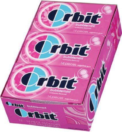 (Price/case)Orbit Mint Bubble Gum 14 Pieces - 12 Per Pack - 12 Packs Per Case