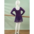 thumbnail image 5 of Alvivi Girls Long Sleeve Ballet Leotard Dress Solid Color Ballerina Dancewear 2-12, 5 of 7