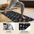 thumbnail image 4 of Black Colorful Dinosaurs Silhouettes Pattern Hot Yoga Mat Towel Non Slip for Hot Yoga - Quick-Drying Yoga Mat Cover with 4 Corner Pockets with Travel Bag - Hot Yoga Towel Non Slip 70"x26", 4 of 6