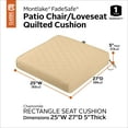 thumbnail image 2 of Classic Accessories Montlake FadeSafe Water-Resistant Patio Chair/Loveseat Quilted Cushion, 25 x 27 x 5 inch, Chamomile, 2 of 16