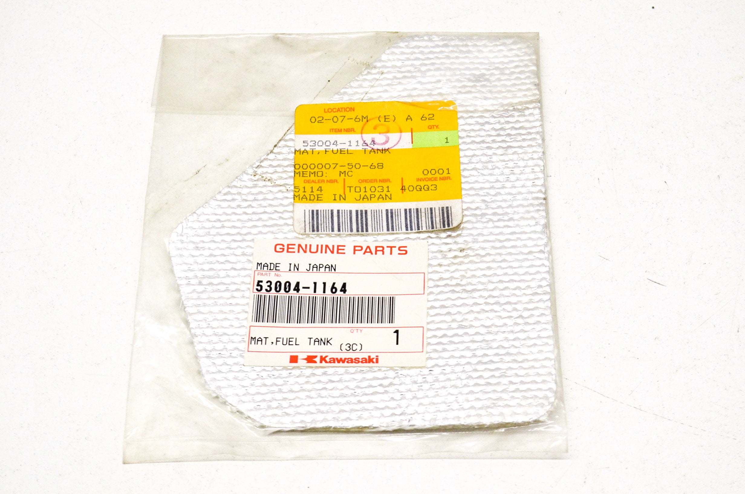 OEM Kawasaki 530041164 Fuel Tank Mat NOS