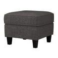 thumbnail image 4 of Georgia Small Gray Polyester Fabric Upholstered Modern Square Ottoman, 4 of 4