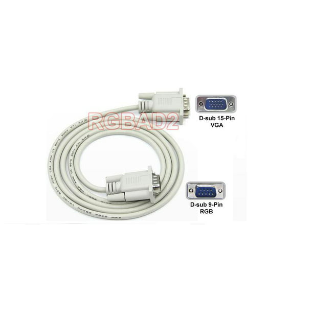 15 Pin VGA Female To DB 9-Pin Male RGB Cable -