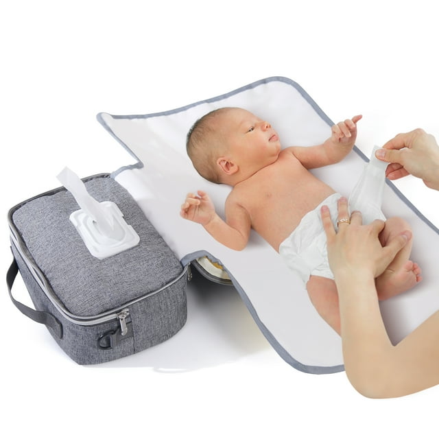 Sunveno Sac à Couches avec Matelas à Langer, Sac à Langer Imperméable et Portable