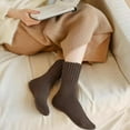 thumbnail image 6 of 5-pair pack of women's solid color mid-calf socks, thickened boot-cut socks for winter, thick and warm, comfortable, soft and breathable cotton, and plenty of stretch., 6 of 6