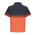 thumbnail image 4 of Men's Gradient Print Short Sleeve Golf Polo Shirt, Breathable Quick Dry Moisture Wicking Design, Loose Fit Athletic Performance Sport Top, Big and Tall Sizes M-4XL Orange, 4 of 5
