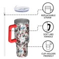 thumbnail image 4 of Multicolor Christmas Snowman Pattern Tumbler with Handle and Lid,40oz Double Wall Vacuum Insulated Tumbler,Cups Gift for Women and Men, 4 of 7
