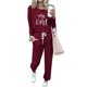 thumbnail image 1 of Conjunto Deportivo PRETTYGARDEN Top de Manga Larga y Pantalón Jogger Rojo Vino Talla L, 1 of 5