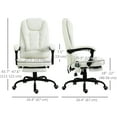 thumbnail image 3 of Vinsetto Massage Office Chair, PU Leather Desk Chair w/ Footrest, White, 3 of 10