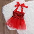 thumbnail image 3 of Bagilaanoe Toddler Baby Girl Christmas Romper Dress Sleeveless A-line Princess Dresses 3M 6M 12M 18M 24M 3T Kid Sequin Patchwork Tulle Skirt, 3 of 7