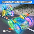 thumbnail image 6 of Fjnjuu RC cars 2.4G Remote Control Stunt Car with Colorful Lights and Double Sided Stunt Flip Bucket Remote Control Car, 6 of 8