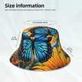 thumbnail image 3 of Salouo Colorful Cloud Butterfly Sunflower Print Unisex Bucket Hat, Outdoor Summer Beach Fishing Sun Hat Fun Outdoor Vacation Hat for Men Women Teens,Reversible Double-Side-Wear, 3 of 6