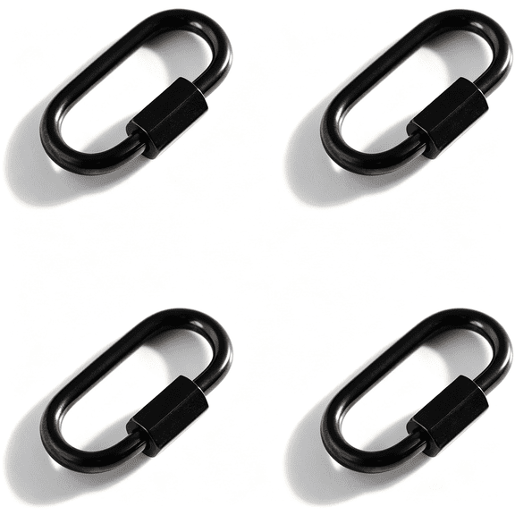 DESIGNICE 4Pcs Oval Screw Lock Stainless Steel Keychain Clasp Metal Clip Quick Link for Handbag Diy Accessory S Clips