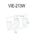 thumbnail image 2 of Dainolite 3 Light Incandescent Vienna Vanity Matte Black w/ Clear Ribbed Glass, 2 of 2
