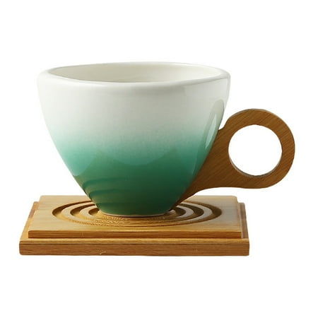 

1 Set Ceramics Coffee Cup Gradient Color Afternoon Tea Ceramic Cup with Saucer