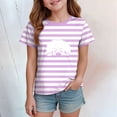 thumbnail image 2 of Gubotare Girl Shirt Girls' Tees Short Sleeve T-Shirt Casual Graphic Summer Crewneck Tops Size 6-7 (Purple,6-7 Years), 2 of 4