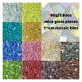 thumbnail image 2 of 80g/2.82oz(110pcs) 1cm Square Colored Glass Mirror Mosaic Tiles Art Glass Crafts Materials DIY Bulk Mica Decoration, 2 of 5