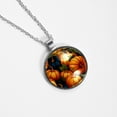 thumbnail image 4 of Thanksgiving Pumpkin Glass Circular Pendant Necklace - Women's Fashion Necklace, 4 of 5