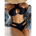 thumbnail image 5 of Sexy Cute Underwire Cutout Halter Bikini Traje de baño Conjunto Traje de baño cruzado para mujer Conjunto de 2 piezas Ofspeizc CPB-DE-WX300-1, 5 of 5