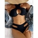thumbnail image 5 of Conjunto de traje de baño de bikini con cuello halter y aros sexy y lindo para mujer, traje de baño cruzado de 2 piezas, 5 of 5