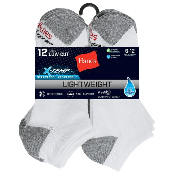 Hanes Men's P6 Cushion Odor Protection Crew Socks, Size 6-12 