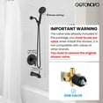 thumbnail image 2 of Bathroom Shower Head Kit High Pressure Combo System Shower Faucet 6 Modes ABS Handheld Spray Shower Trim Kit Valve Included Shower Head and Handle Set Matte Black, 2 of 17
