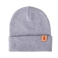 thumbnail image 3 of CYRBOKO Toddler Girls Beanies with Pompom, Winter Skiing Casual Thermal Kids Hats Gray Size 1-4 T, 3 of 3