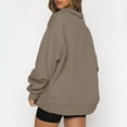 thumbnail image 4 of 1/4 Zipper Pullover Women Y2K Oversized Sweatshirt,Teen Girls Long Sleeve Quarter Zip Pull Over Tops Sweater Loose Fit Lapel Collar Casual Clothes, 4 of 8