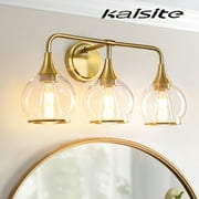KAISITE 3-Light Bathroom Light Fixtures Modern Dimmable Globe Vanity Lights 22.4 Inch Gold Wall Sconce