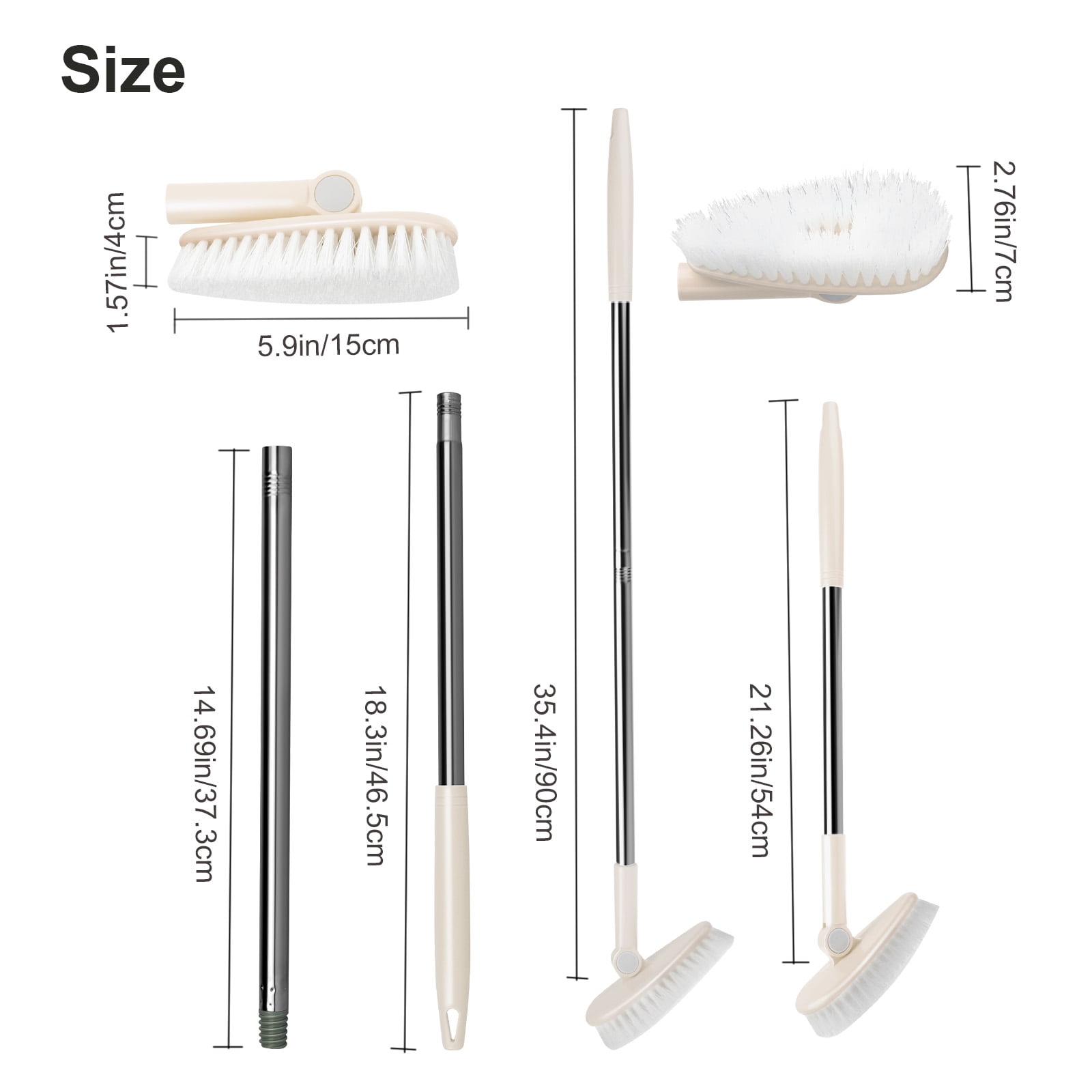 TSV 2PCS Scrub Cleaning Brushes, Heavy Duty Cleaning Brush with Comfortable  Grip Handle Scrubbing Brush for Cleaning Bathroom, Kitchen, Tile and