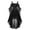 Black, variant on Women's Elegant Gothic Court Dress for Halloween Featuring Cold Shoulder Neckline, Flutter Sleeves, Irregular Hem, and Solid Color Lace Up Costumes Steampunk