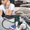 thumbnail image 4 of Bracelet Cable USB A To USB C Type C Data Charging Cord For IPhone 15 15Pro 15Promax Samsung Xiaomi Fast Charging Short Cables Black 22.5cm USB to iPhone, 4 of 5