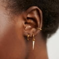 thumbnail image 2 of Pendientes Freekiss Gold Hoop, chapados en oro de 14 quilates, para mujer, 2 of 9